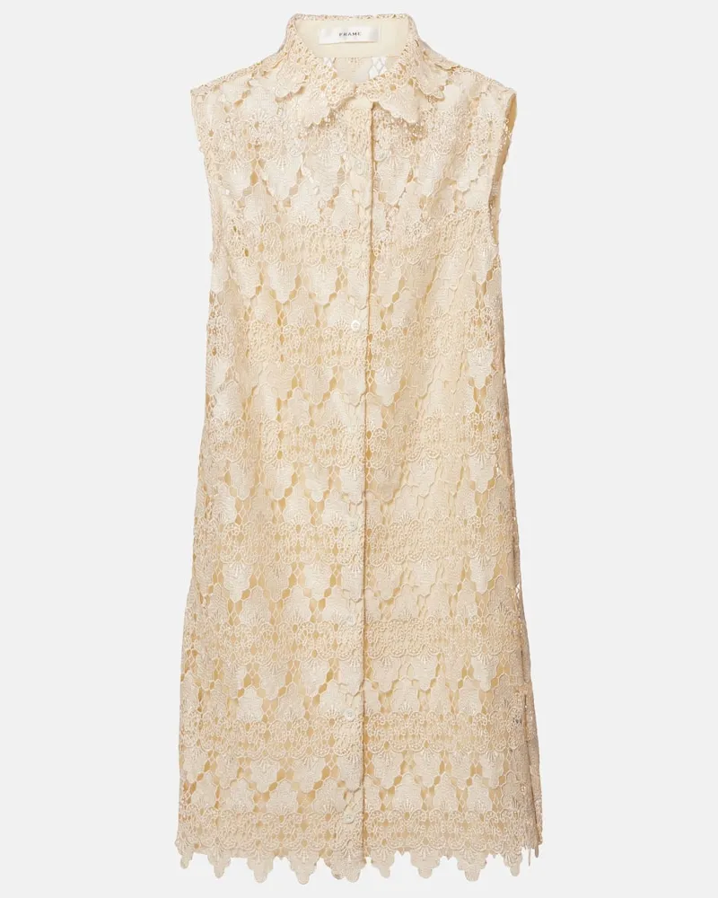 Frame Denim Minikleid The Deco aus Spitze Beige