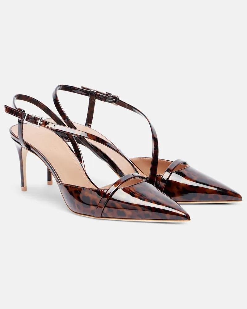 Malone Souliers Slingback-Pumps Valeria 70 aus Lackleder Braun