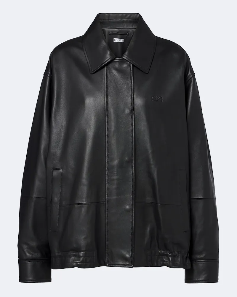 Loewe Oversize Jacke aus Leder Schwarz