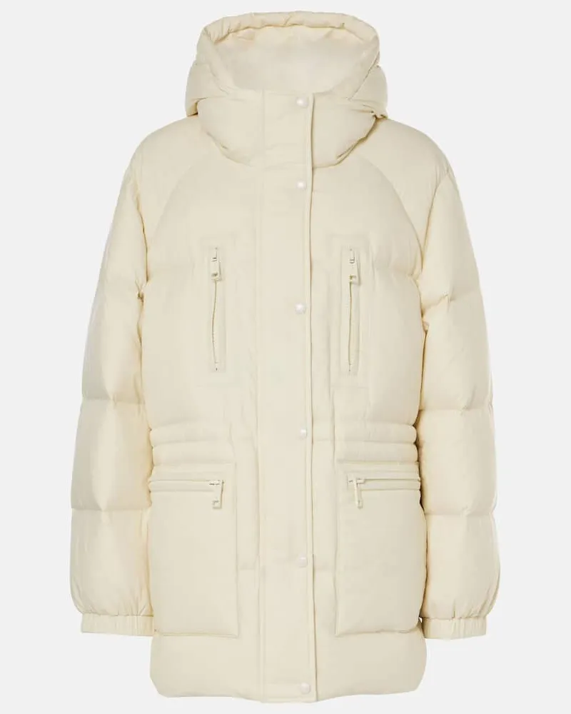 Yves Salomon Daunenjacke mit Shearling Weiß