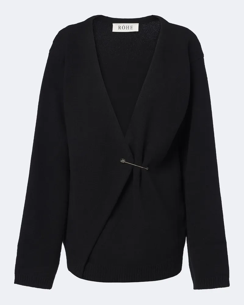 Róhe Róhe Cardigan aus einem Woll- und Kaschmirgemisch Schwarz