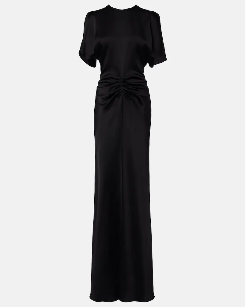 Victoria Beckham Robe Isabella aus Satin Schwarz