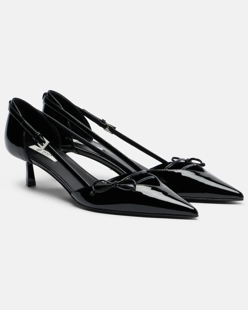 Prada Pumps aus Lackleder Schwarz