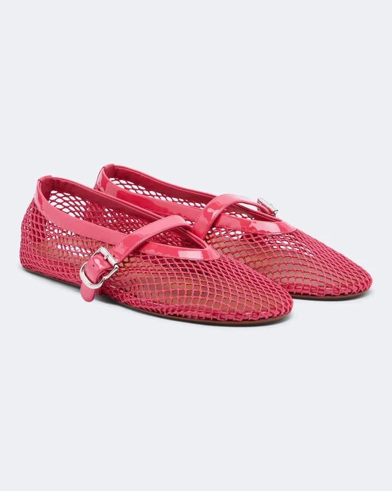 Alaïa Alaïa Ballerinas Mary Jane aus Netzstoff mit Leder Rosa