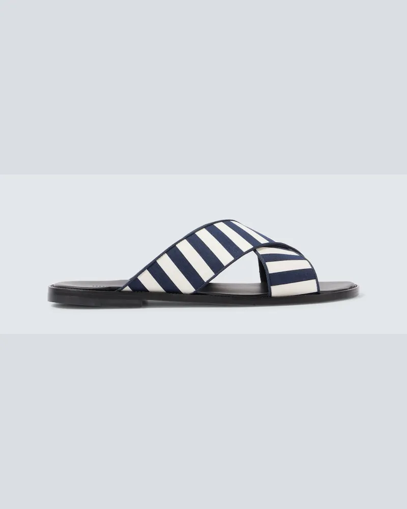 Manolo Blahnik Sandalen Otawi aus Canvas Weiß