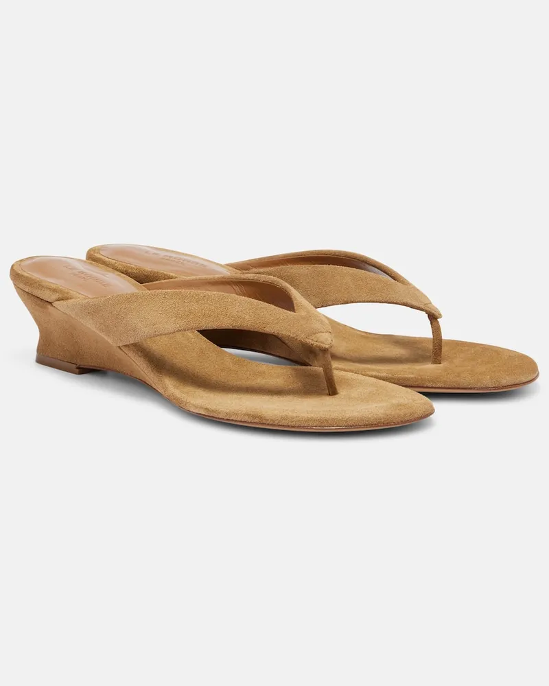 Le Monde Béryl Le Monde Béryl Sandalen Micro Wedge 40 aus Veloursleder Beige
