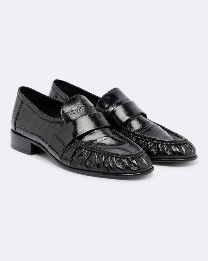 The Row Loafers Soft aus Leder Schwarz
