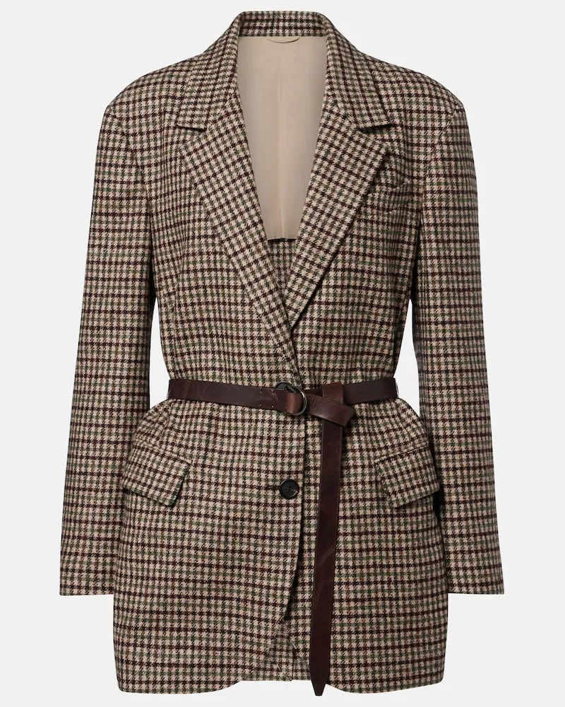 Brunello Cucinelli Jacke aus Wolle und Alpakawolle Braun