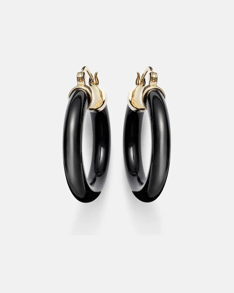 MATEO Ohrringe aus Onyx mit 14kt Gelbgold Schwarz