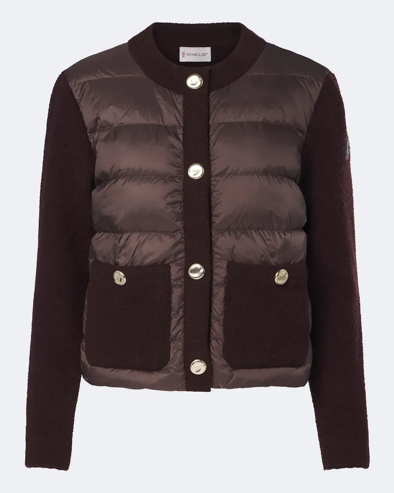 Moncler Daunenjacke mit Strick Braun