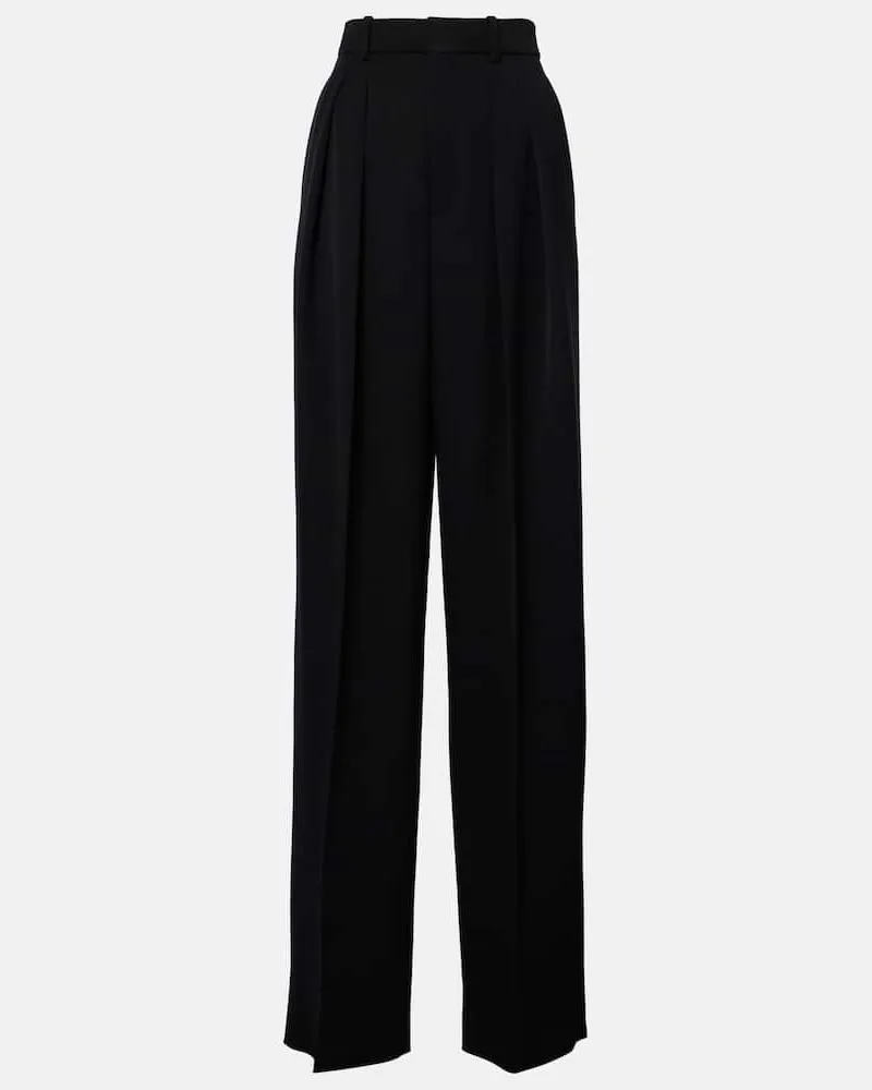Saint Laurent High-Rise-Smokinghose aus Wolle Schwarz