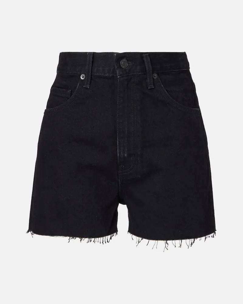Nili Lotan Low-Rise Jeansshorts Cobain Schwarz