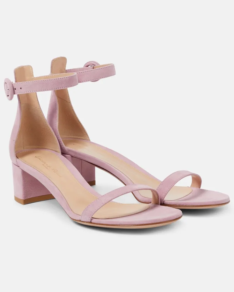 Gianvito Rossi Sandalen Gaeta 45 aus Veloursleder Rosa
