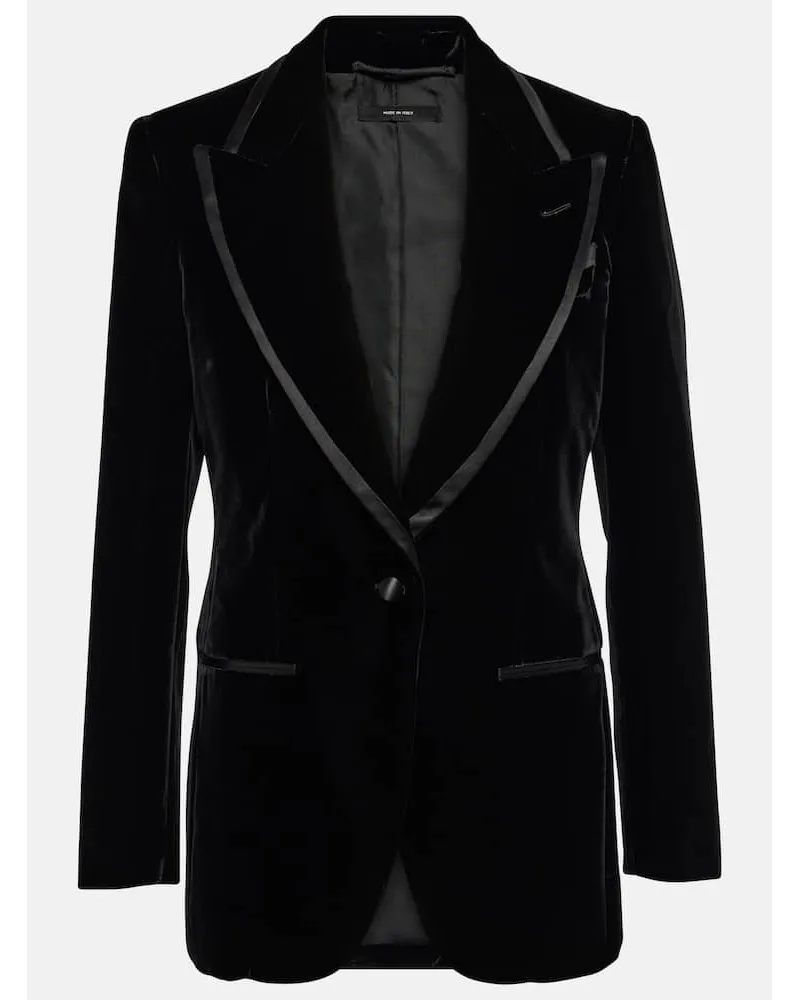 Tom Ford Smokingjacke aus Samt Schwarz