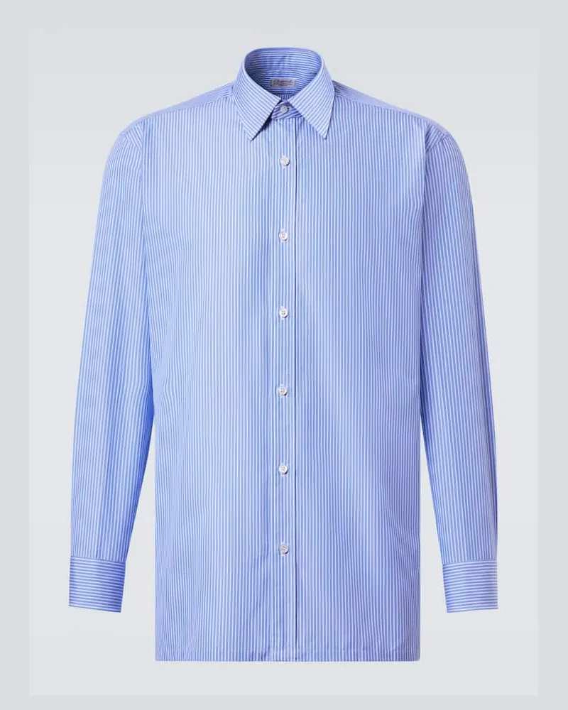 Charvet Hemd aus Baumwollpopeline Blau