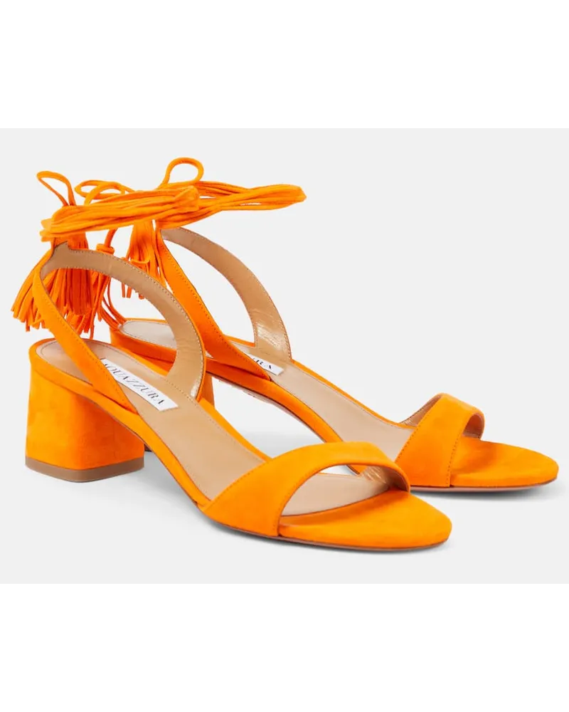 Aquazzura Sandalen Alu aus Veloursleder Orange