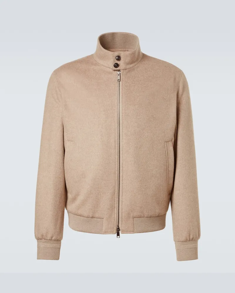 Ermenegildo Zegna Bomberjacke aus Kaschmir Beige