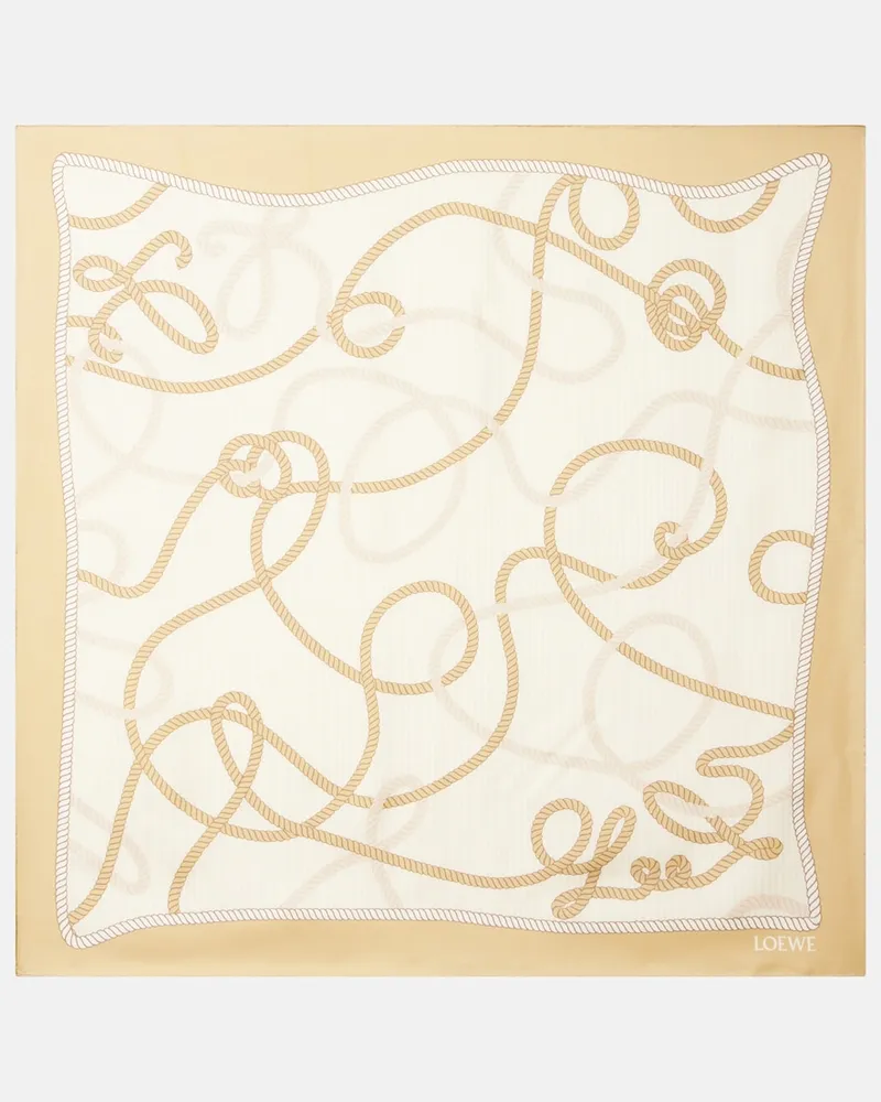 Loewe Tuch Anagram aus Seiden-Twill Beige