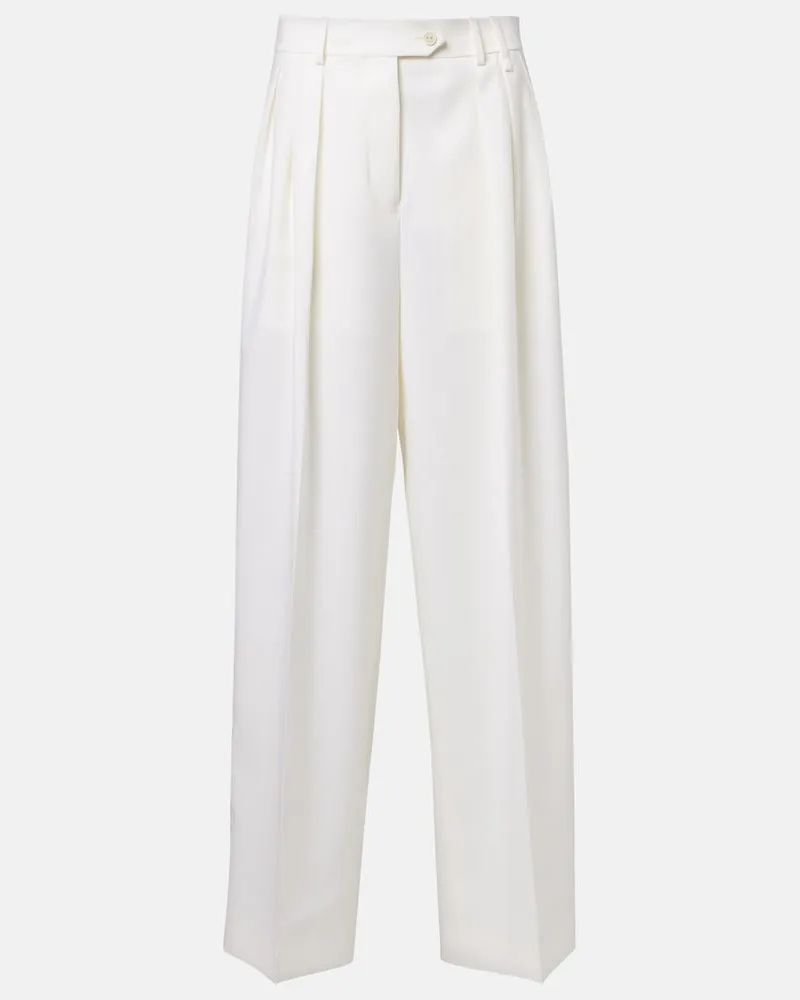 Calvin Klein Weite Hose Alexandra aus Wolle Weiß