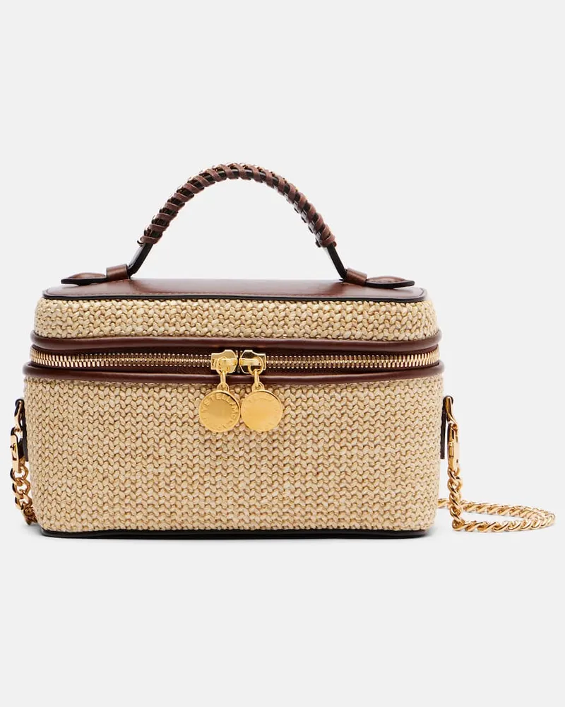 Stella McCartney Tote Falabella Mini aus Raffiabast Beige