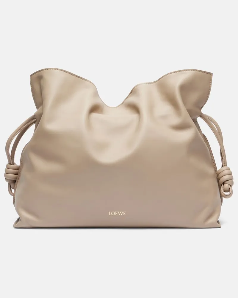 Loewe Clutch Flamenco Large aus Leder Beige