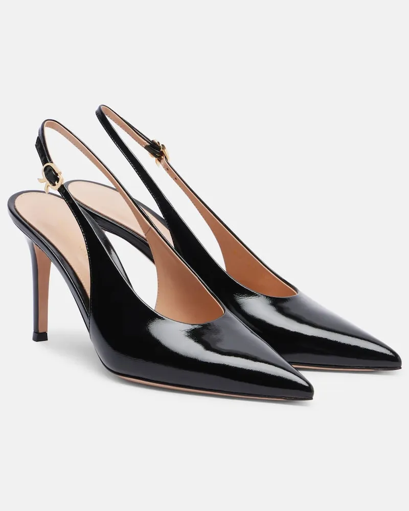 Gianvito Rossi Slingback-Pumps Robbie 85 aus Lackleder Schwarz