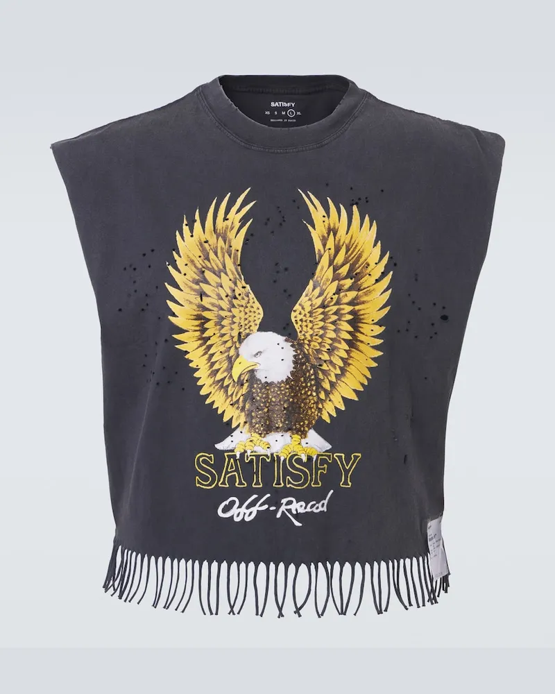 Satisfy Cropped-Top MothTech™ aus Baumwoll-Jersey Grau