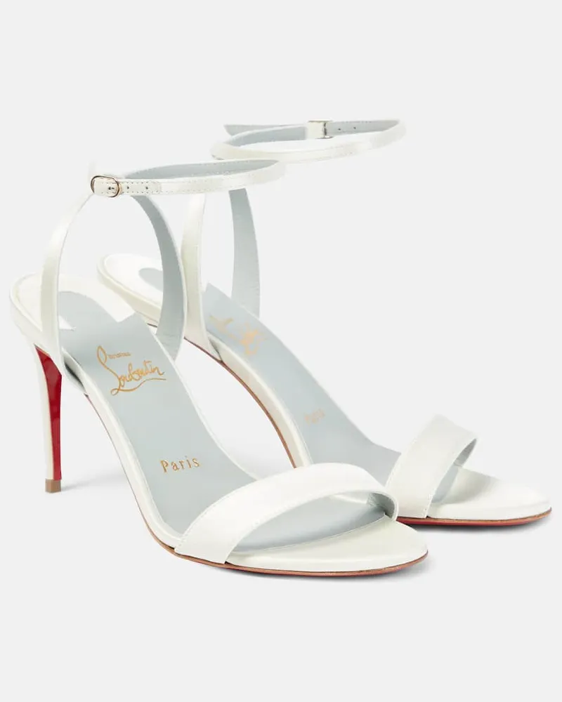 Christian Louboutin Sandalen Loubigirl 85 aus Satin Weiß