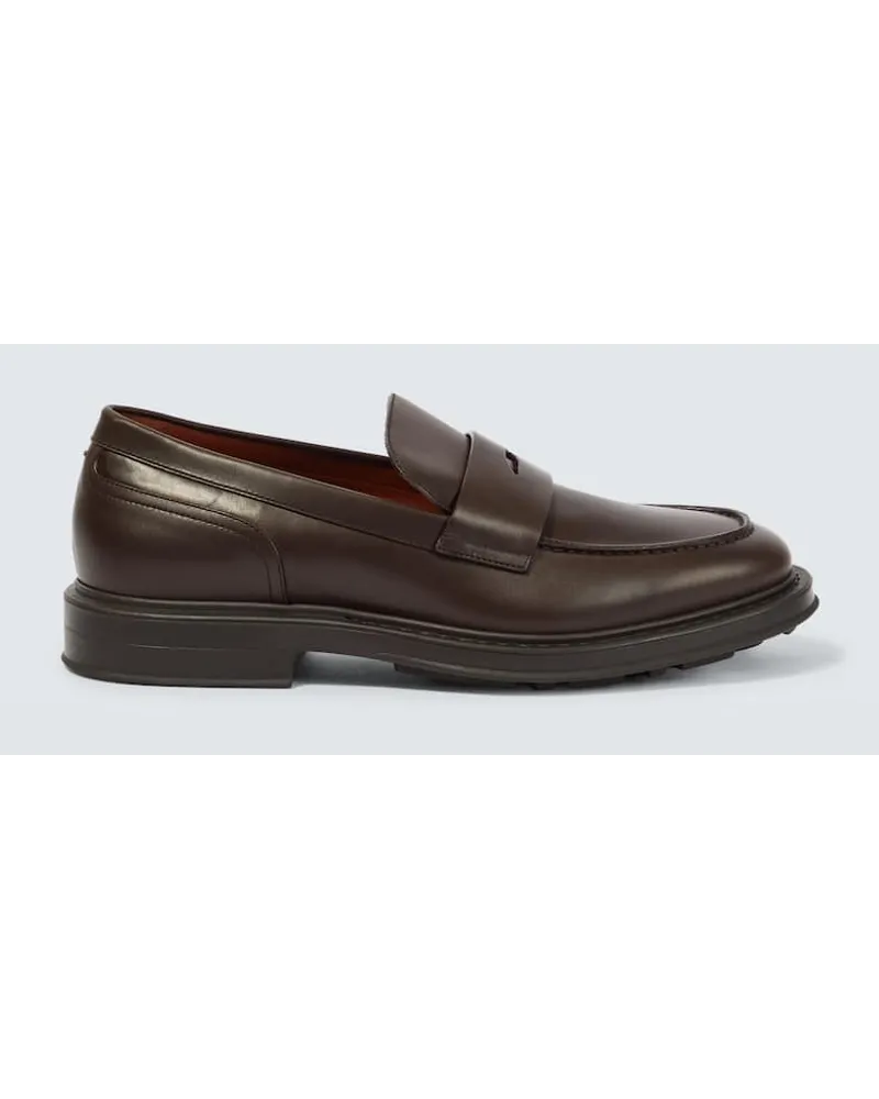 Loro Piana Loafers Travis aus Leder Braun