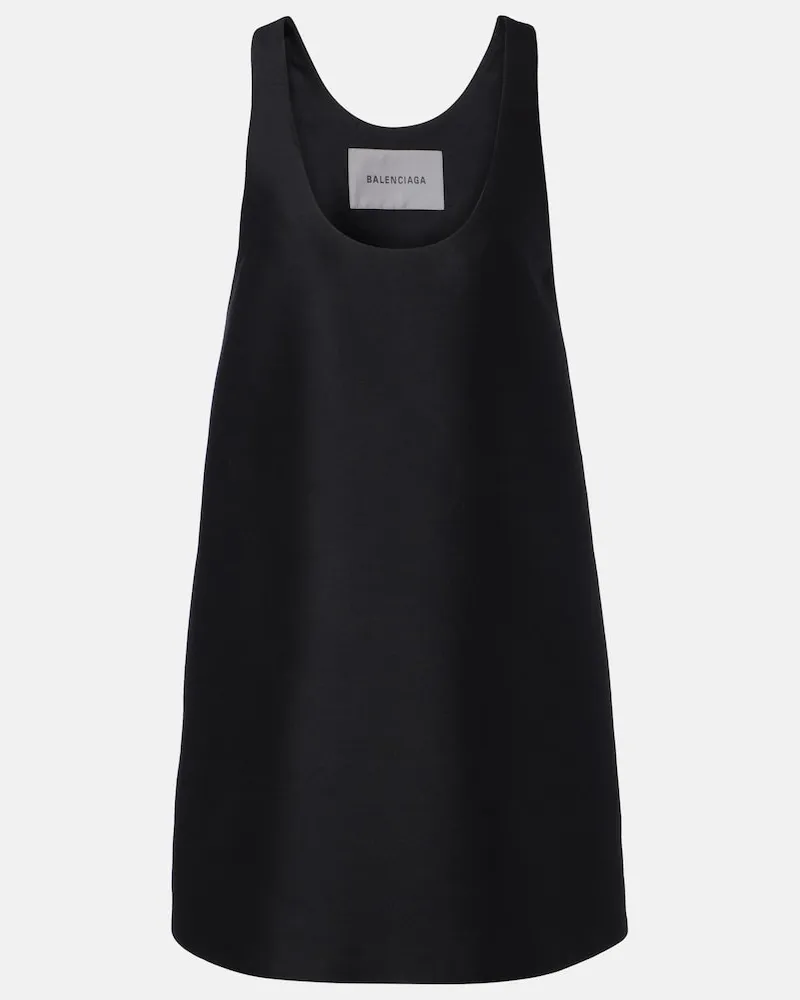 Balenciaga Minikleid aus Wolle und Seide Schwarz
