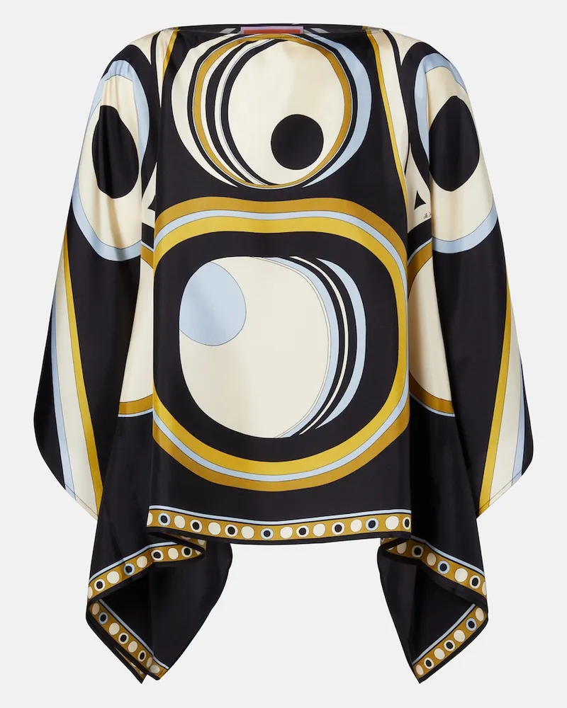 La DoubleJ Top Foulard aus Seiden-Twill Schwarz