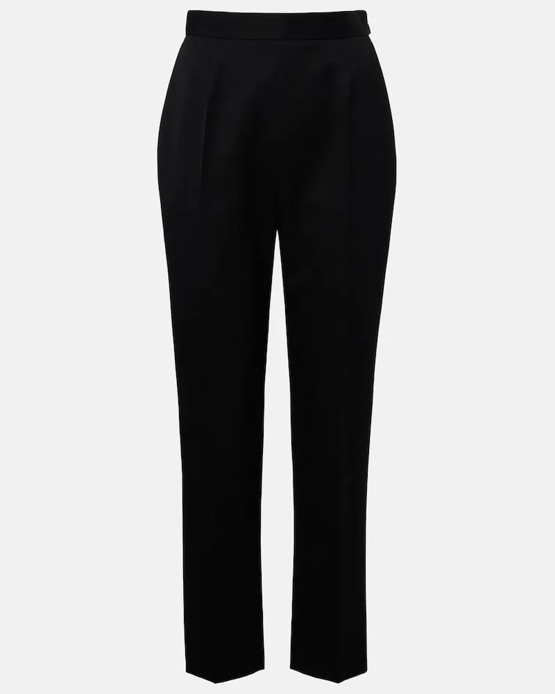 The Row Gerade Hose Eranza aus Wolle Schwarz