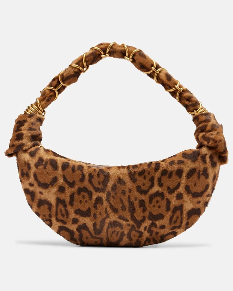 Saint Laurent Henkeltasche Amalia Mini aus Kalbshaar Braun