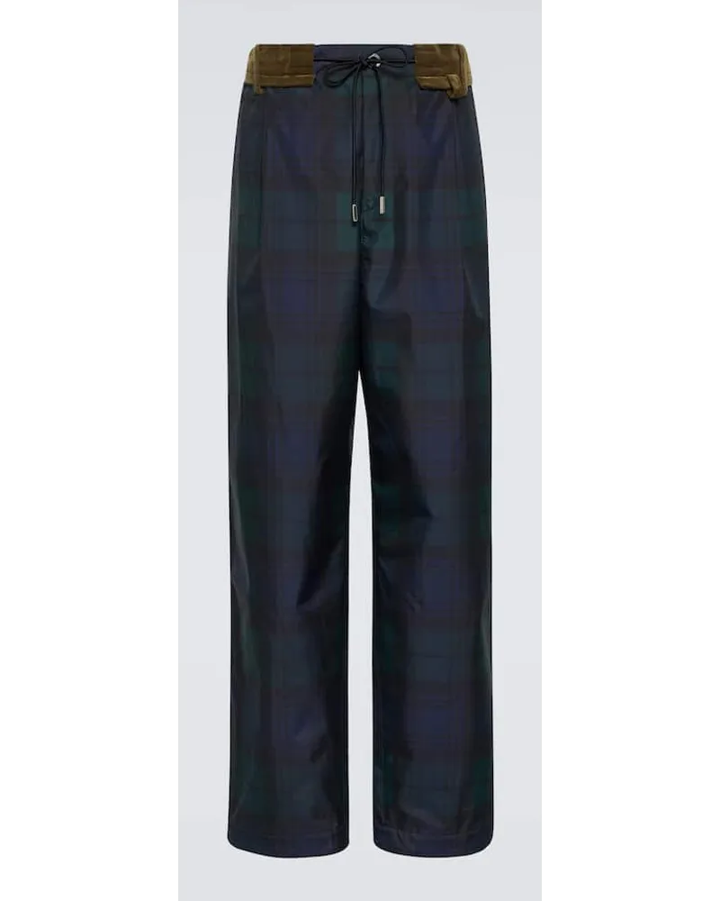 Sacai Gerade Hose aus Taft Multicolor