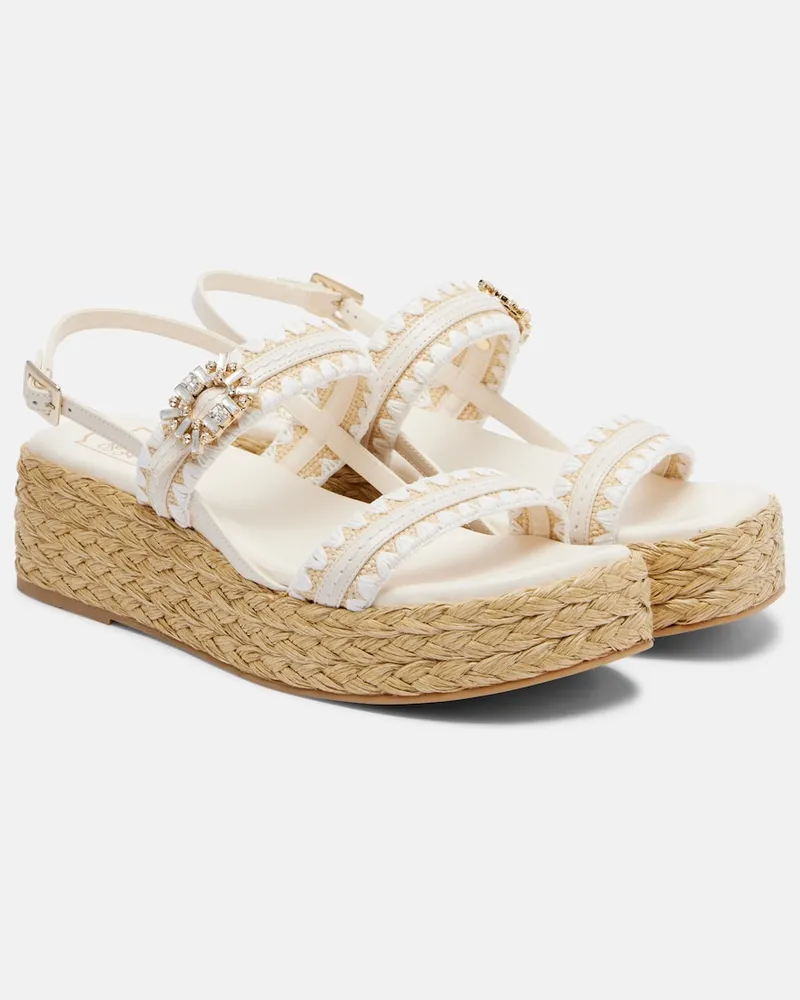 Roger Vivier Espadrille-Sandalen Summer Strass Weiß