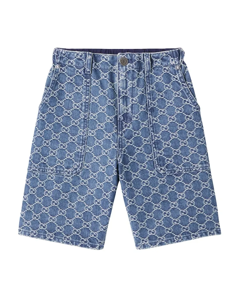 Gucci Bermuda-Shorts GG aus Denim Blau