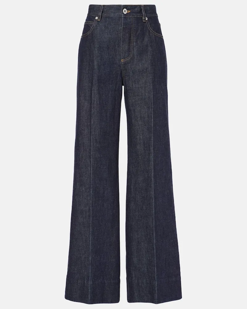 Bottega Veneta High-Rise Wide-Leg Jeans Blau