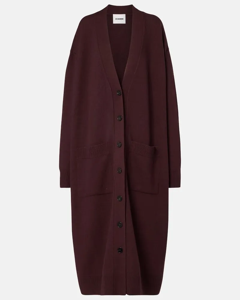 Jil Sander Oversize-Cardigan aus Wolle Braun