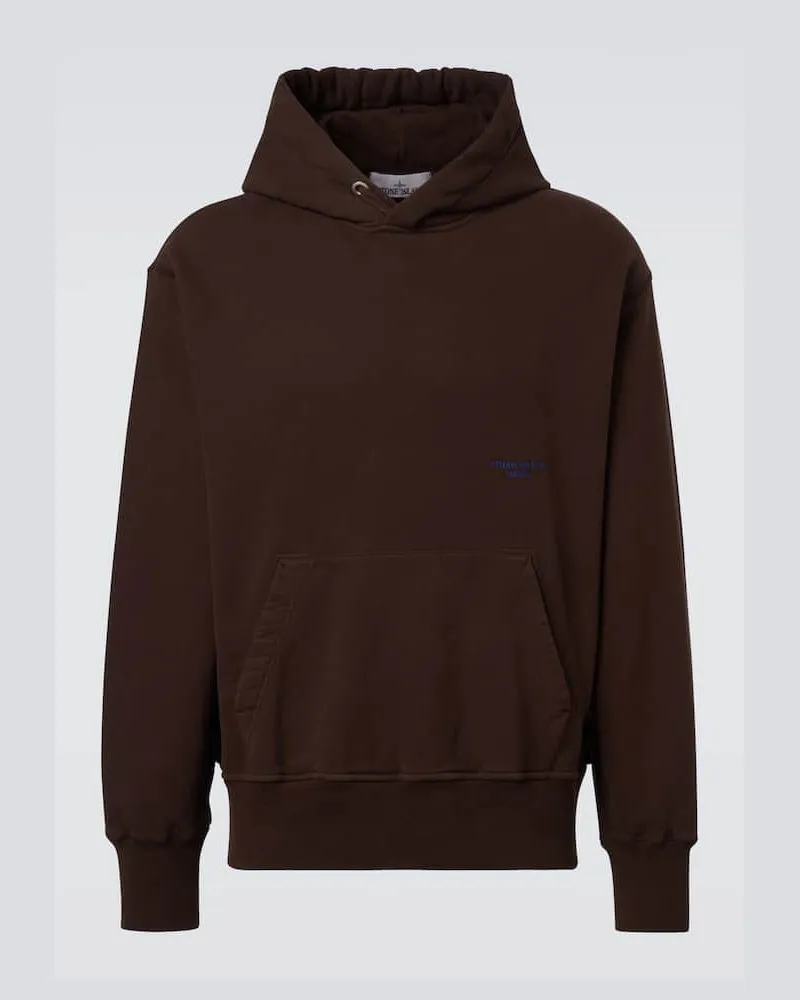 Stone Island Hoodie aus Baumwoll-Jersey Braun