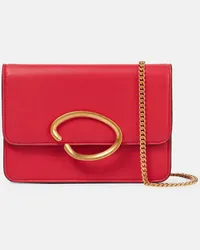 Oscar de la Renta Schultertasche O Pochette aus Leder Rot