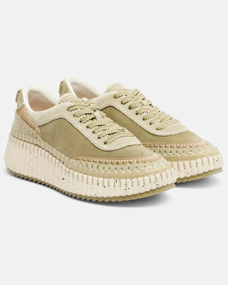 Chloé Chloé Sneakers Nama aus Veloursleder Grün