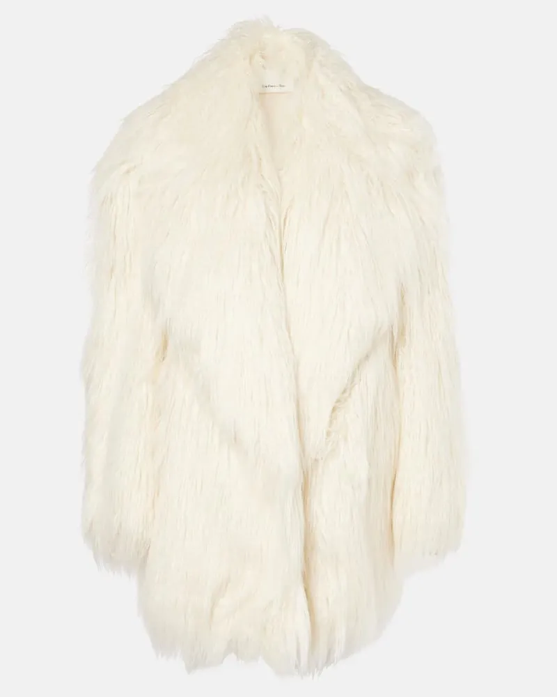 FRANKIE Shop Mantel Liza aus Faux Fur Weiß