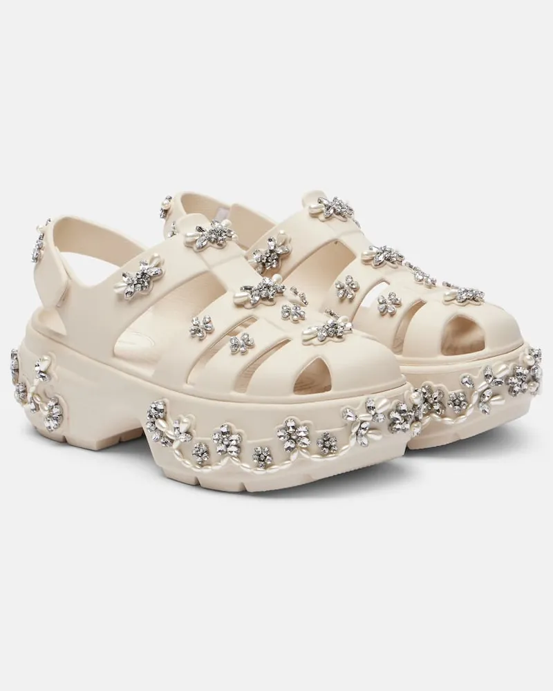 Simone Rocha X Crocs Plateausandalen Stomp Fisherman Weiß