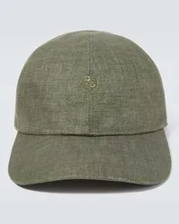 Loro Piana Baseballcap aus Leinen Gruen