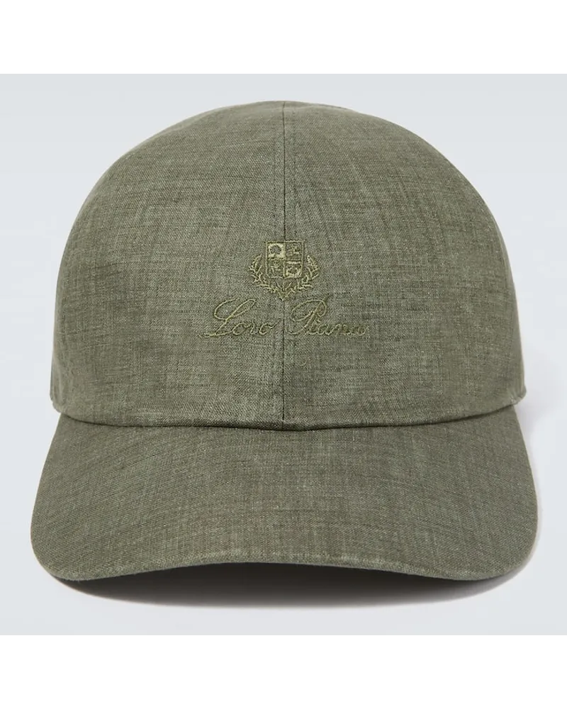 Loro Piana Baseballcap aus Leinen Gruen