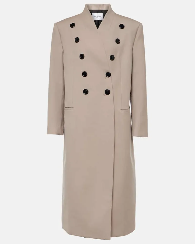 Alaïa Alaïa Oversize-Mantel aus Wolle Beige