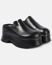 Alexander McQueen Plateau-Mules Stone aus Leder Schwarz