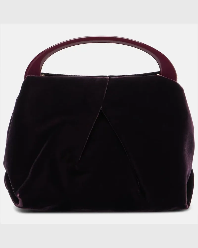Dries van Noten Tote Bag Crisp Small aus Samt Violett