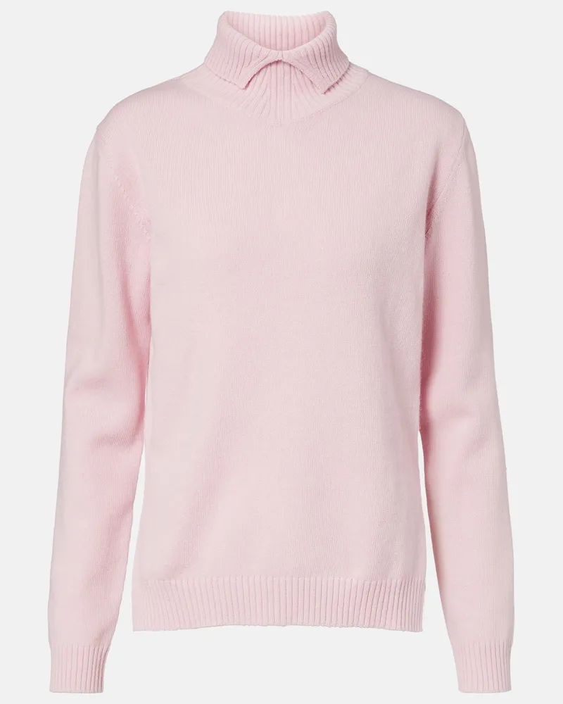 Jil Sander Rollkragenpullover aus Wolle Rosa