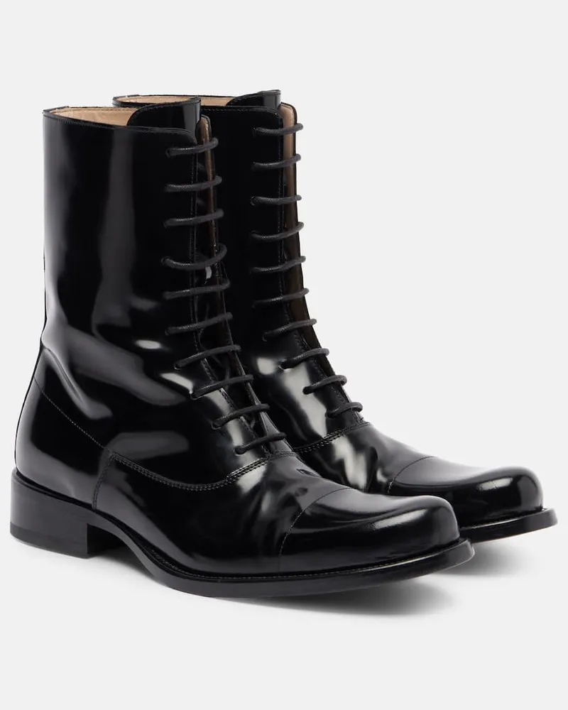 The Row Schnürstiefel Kai aus Leder Schwarz